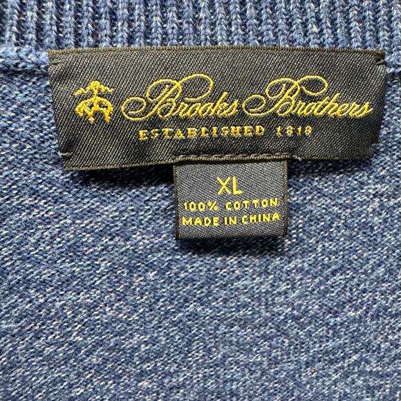 Brooks Brothers Sweater Vest Mens XL Cotton Coastal V-Neck Pullover Preppy - Picture 2 of 5